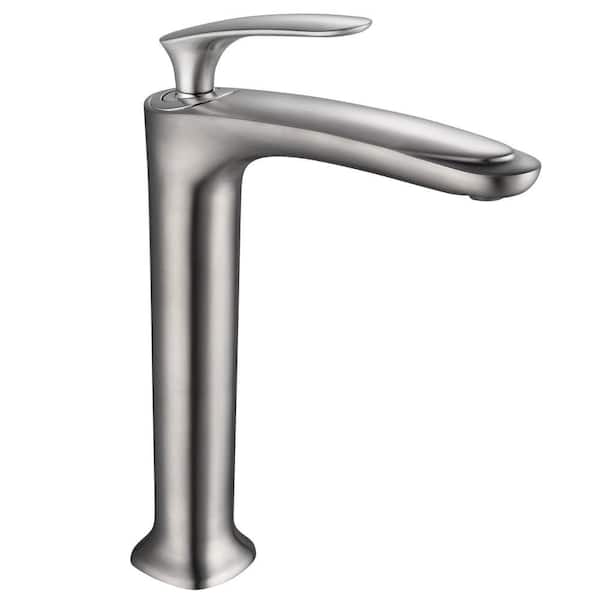 Eisen Home Brianna 11 in. Single-Handle Single-Hole Vessel Bathroom Faucet in Brushed Nickel