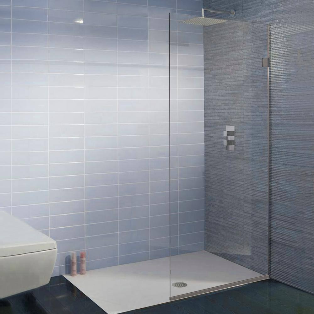 36" x 60" Clear Glass Frameless Shower Door with Brushed Nickel Finish