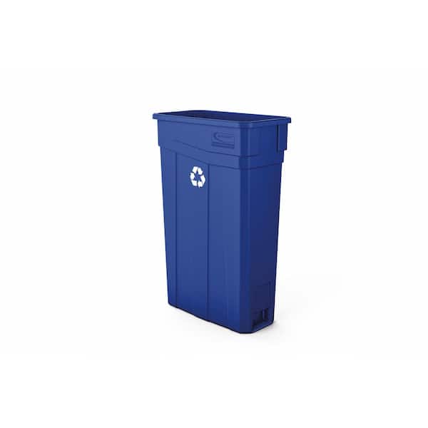 Suncast Commercial Narrow Rectangular Resin Trash Can With Handles