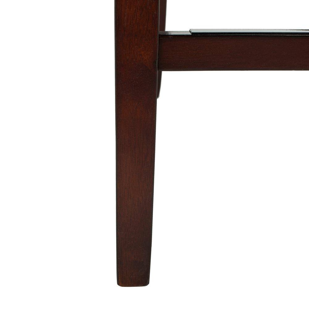 Transitional Light Grey Linen and Wood Counter Stools, Set of 2