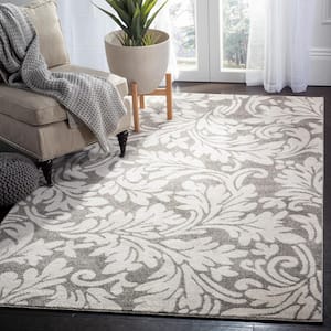 Amherst Dark Gray/Beige Doormat 3 ft. x 4 ft. Floral Geometric Area Rug