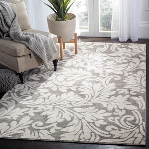 Amherst Dark Gray/Beige 9 ft. x 12 ft. Floral Geometric Area Rug