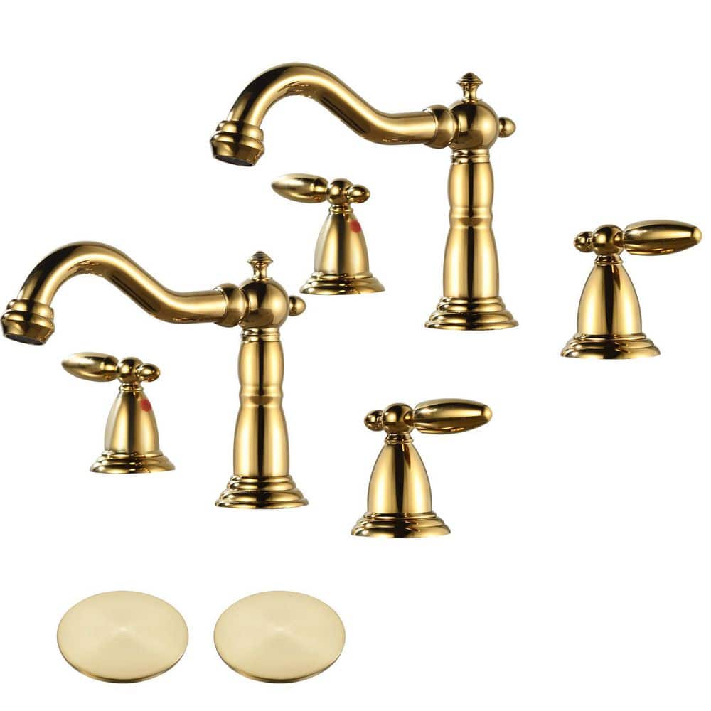 Double handle 8 in. Widespread Bathroom Faucet 3-Hole Bathroom Sink Faucet 
