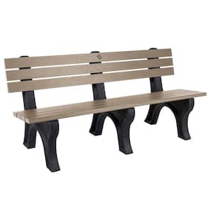 6 ft 3-Person Woodland Brown Recylced Plastic Outdoor Bench