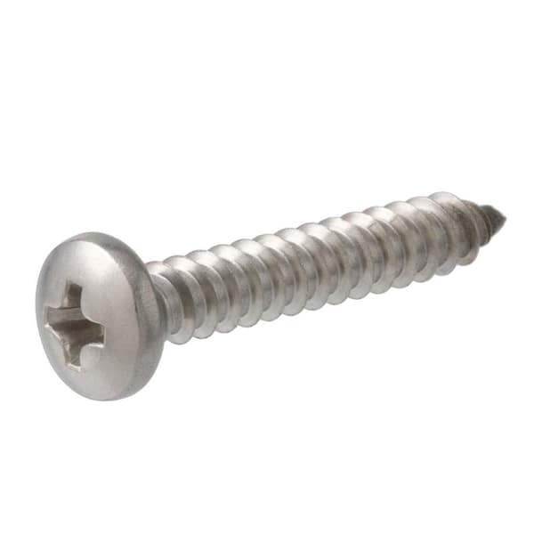 #12 x 1-1/2" Round Head Wood Screws Slotted Drive Stainless Steel Quantity 50