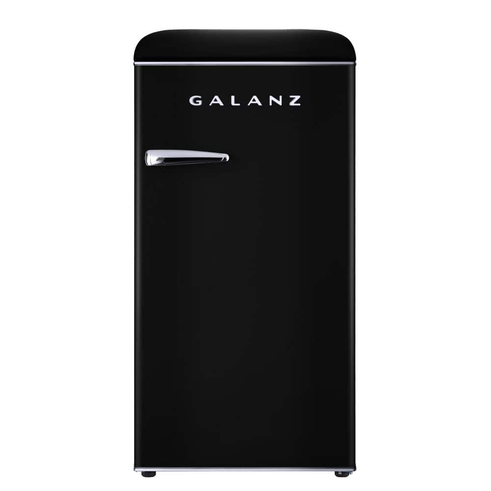 3.3 cu. ft. Retro Mini Refrigerator in Black with Single Door True Freezer