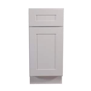 Brookings Plywood Assembled Shaker 9x34.5x24 in. 1-Door 1-Drawer Base Kitchen Cabinet in White