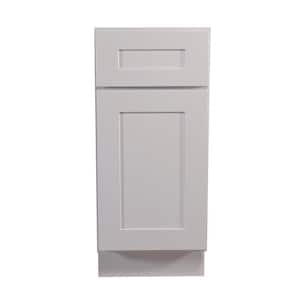 Brookings Plywood Assembled Shaker 15x34.5x24 in. 1-Door 1-Drawer Base Kitchen Cabinet B15 in White