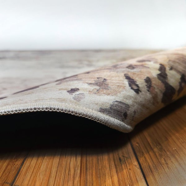 Crystal Print Kaori Beige 9 ft. x 13 ft. Abstract Digitally Printed Polyester Area Rug