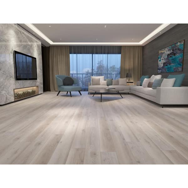 Mansion Limestone EIR 12 mm T x 7.7 in. W Uniclic HDF AC4 Waterproof Laminate Wood Flooring (15.9 sq. ft. /Case)