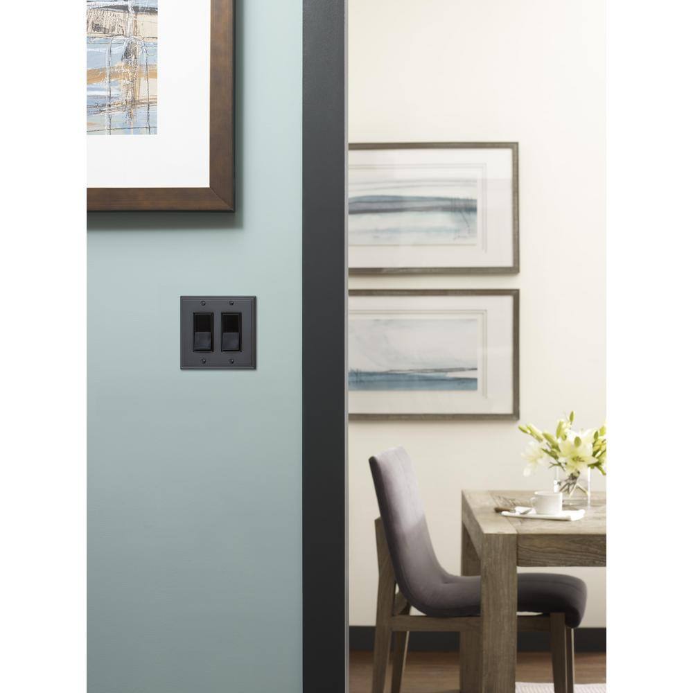 Amerock Black Bronze 2-Rocker Light Switch Wall Plate
