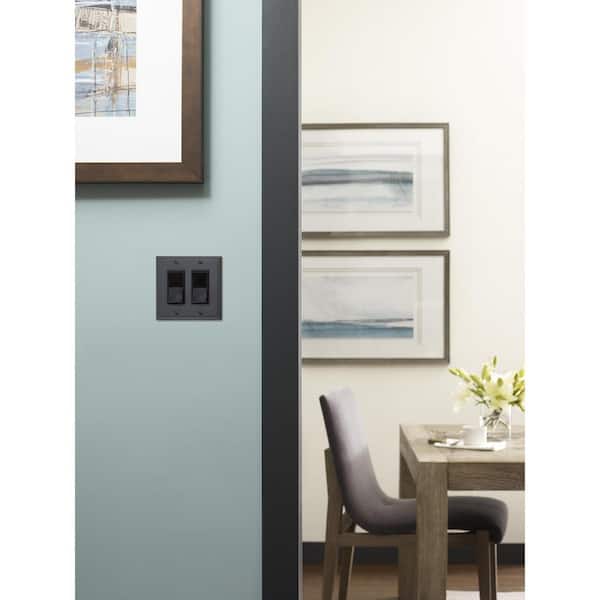 Black 2-Gang Decorator/Rocker Wall Plate (1-Pack)