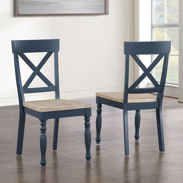 Darcy Blue Wood Side Chair Set of 2