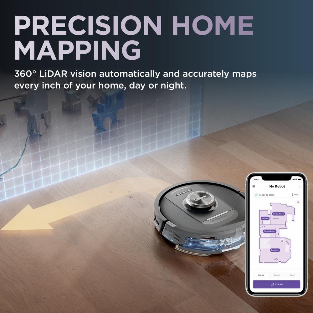 Gaia Gray Cordless 2-in-1 Robot Vacuum and Mop with HEPA Filter
