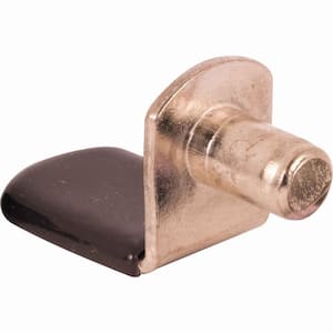 Shelf Support Peg, 1/4 in. Dia., Brass Plated Steel with a Brown Vinyl Tip (8-pack)