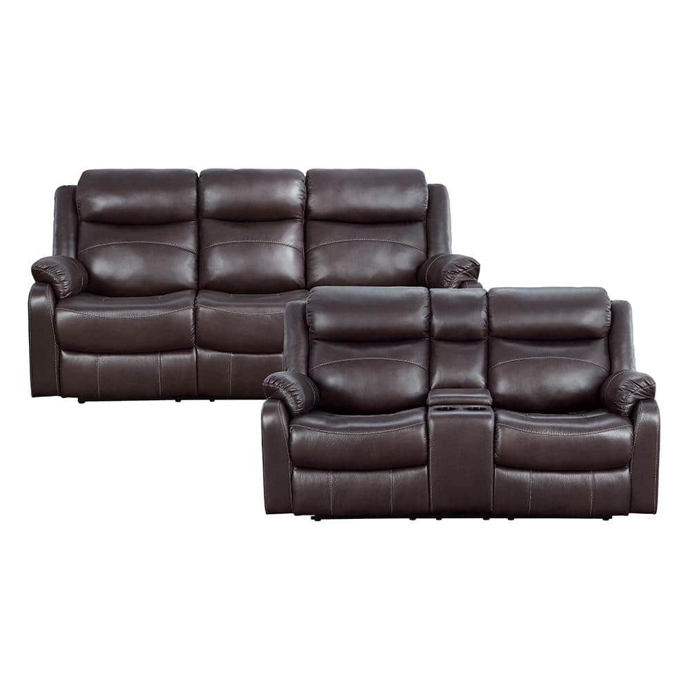 Goby 81 in. W. Pillow Top Arm Microfiber Rectangle 2-Piece Manual Reclining