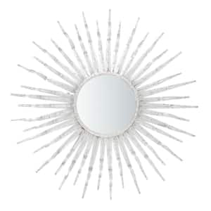 Naya Sunburst 35 in. X 35 in. Silver Framed Mirror