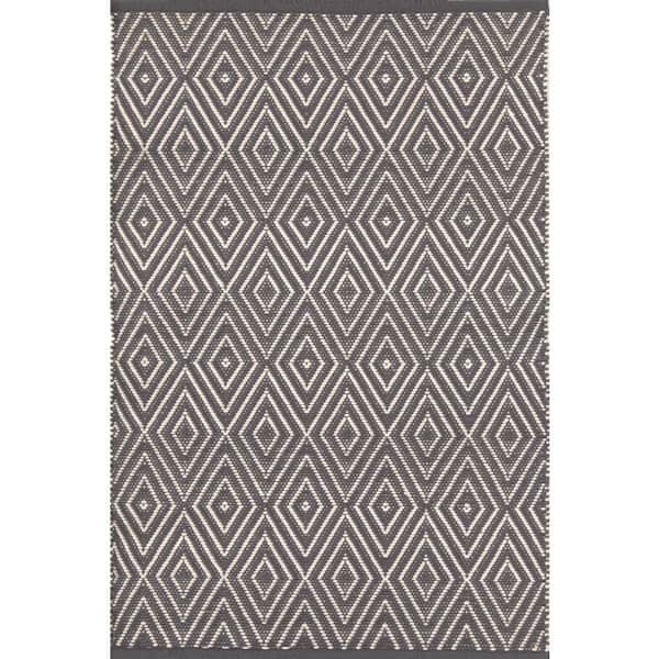 Diamond Handwoven Graphite/Ivory 10 ft. x 14 ft. Outdoor Area Rug