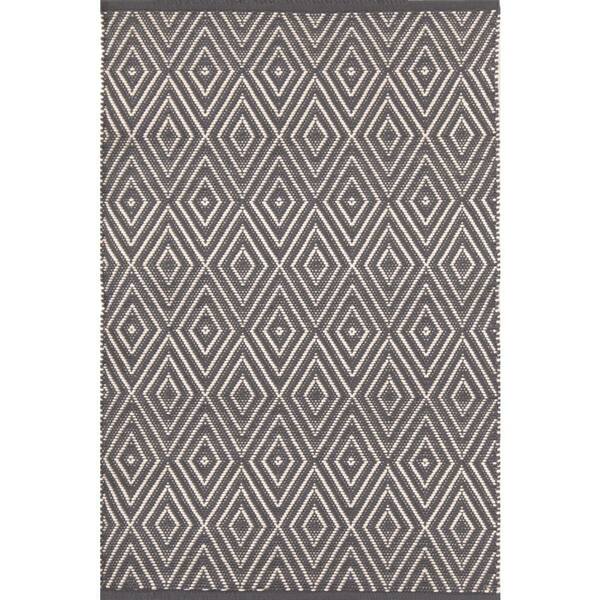 Diamond Handwoven Graphite/Ivory 8 ft. x 10 ft. Outdoor Area Rug