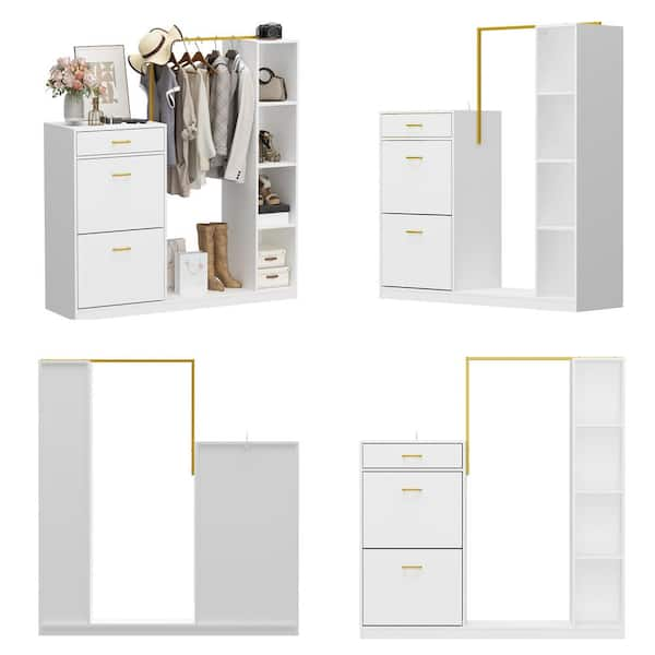 Shoe Cabinet Metal Frame with 3- Drawers — FUFUGAGA 3 Drawers