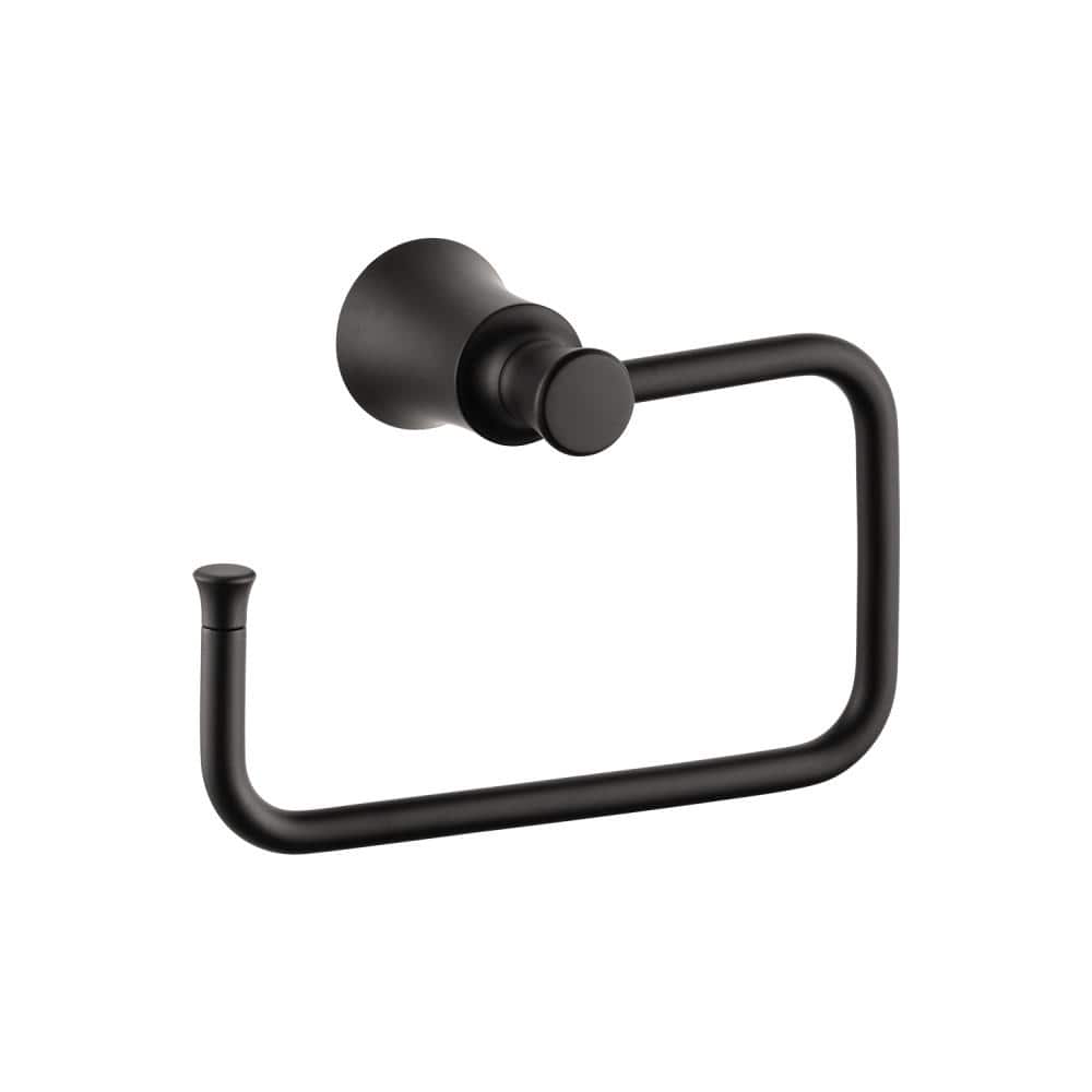 Matte Black Wall Mounted Zinc Towel Ring
