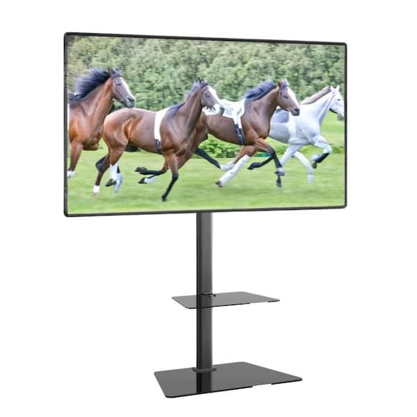 Premium Swivel Floor Stand TV Mount with Shelf for 37 to 72 in. Screens, Holds up to 88 lbs.