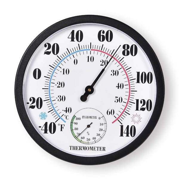 Large Number Display Wireless Waterproof Wall Thermometer Hygrometer 10 Inch Indoor Outdoor Garden Decoration