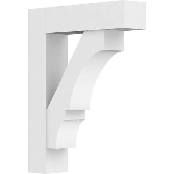Ekena Millwork Standard Balboa 5 in. W x 26 in. H x 20 in. D Signature Urethane Polyurethane Bracket With Block Ends