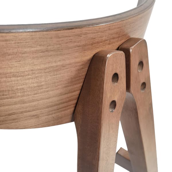 Noble House Marten 35.5 in. Light Beige and Walnut Fabric
