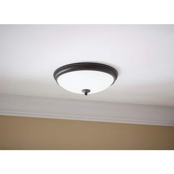 Hampton Bay Clifton 13 in. Oil Rubbed Bronze Selectable LED Flush Mount