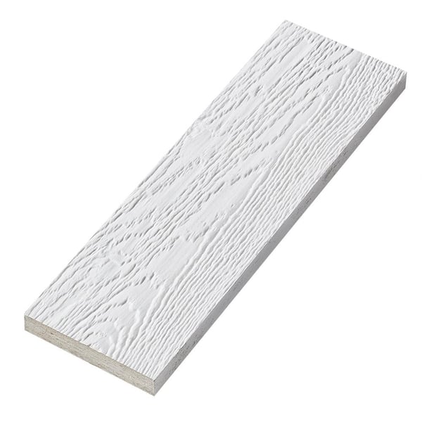 DIAMOND KOTE 5/4 in. x 6 in. x 16 ft. White Woodgrain Composite Prefinished Trim Board (2-Pack)