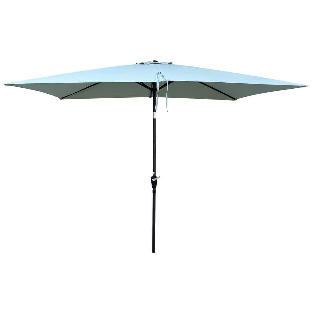 6 ft. x 9 Patio Sunshade Outdoor Waterproof Umbrella with Crank and Push B