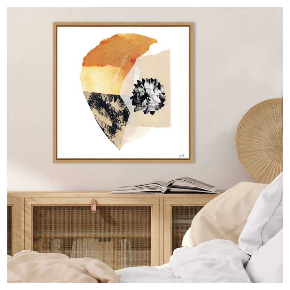 Mother I Abstract Canvas Print with Sylvie Maple Frame