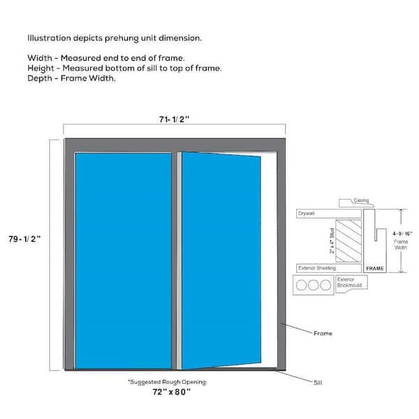 TRUfit 71.5 in. x 79.5 in. Left-Hand Inswing Internal Blinds Dual Pane Clear Primed Steel Double Prehung Patio Door