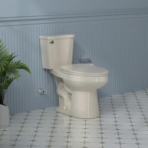 17 in. Toilet ADA Chair Height Two-Piece Toilet 1.28 GPF Single Flush Elongated Toilet in Bone With Soft-Close Seat