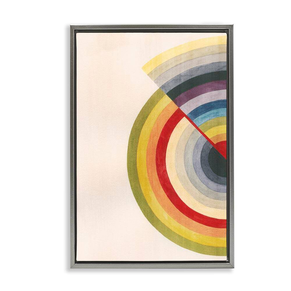 Round Alternating Stripes by Grace Popp Gray Floater Frame Abstract Graphic Art Print 31 in. x 21 in. price history on PriceWatchPro