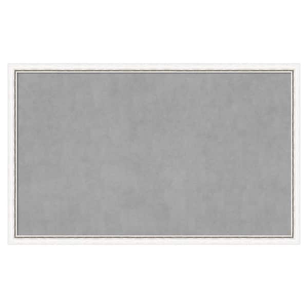 Amanti Art Morgan White Silver 42 in. x 26 in Framed Magnetic Board