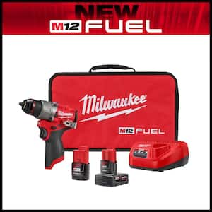 M12 FUEL 12V Lithium-Ion Brushless Cordless 1/2 in. Hammer Drill Kit with 4.0 Ah and 2.0 Ah Battery and Soft Case