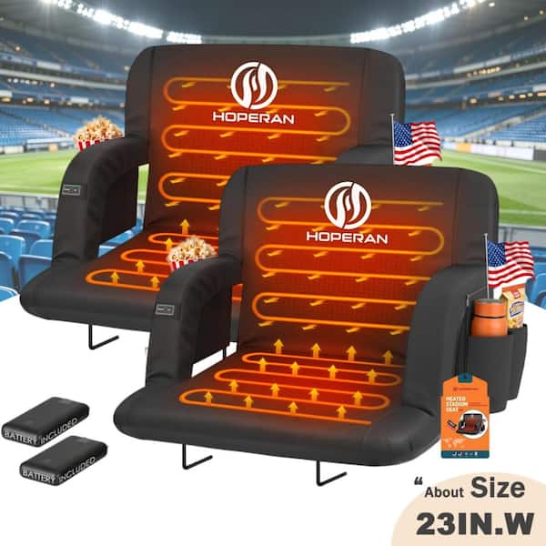 ALPCOUR Heated Reclining Stadium Seat 24 in. Extra-Wide Bleacher
