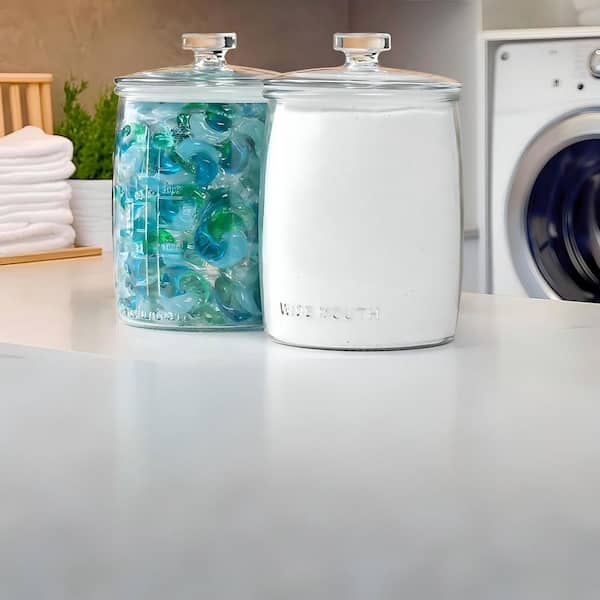 2-Pack Glass Cookie Jar with Airtight Lids, Large Wide Mouth Mason Jar for Kitchen Pantry and Laundry Room