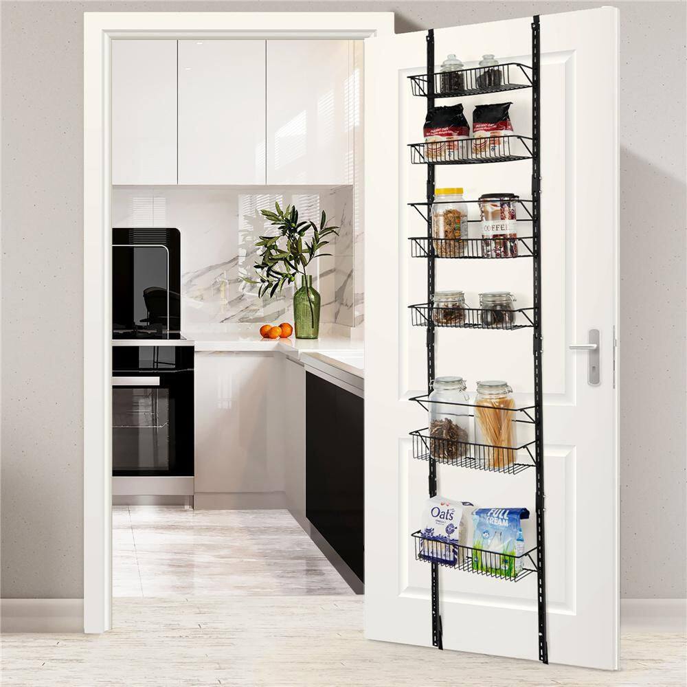 Costway Over The Door Pantry Organizer Wall Mounted Spice Rack W 6