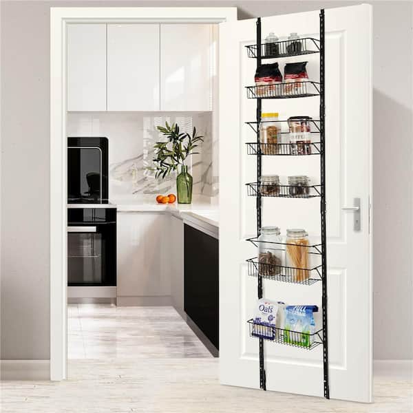 Costway Over The Door Pantry Organizer Wall Mounted Spice Rack w/6 Adjustable Shelves