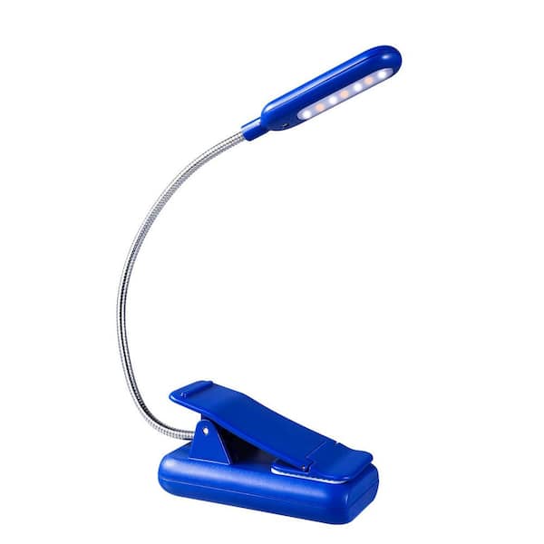 Classic 3.7 Volt 50 Lumen Integrated LED Reading Clamp Work Light Battery Operated 3.94 in. Tool Only in Royal Blue