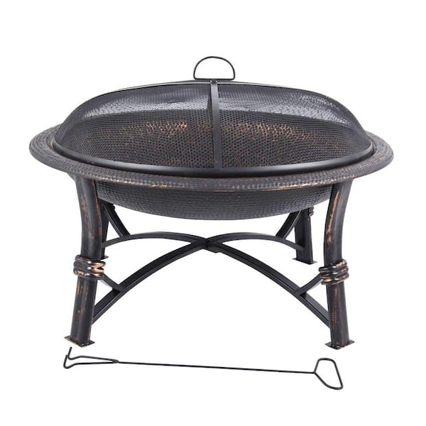 Unbranded 29 in. Round Iron Fire Pit in Black