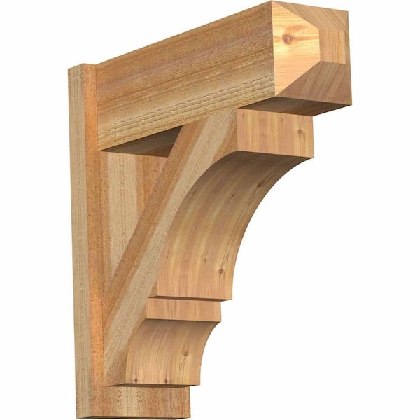 Ekena Millwork 8 in. x 24 in. x 24 in. Balboa Craftsman Rough Sawn Western Red Cedar Outlooker