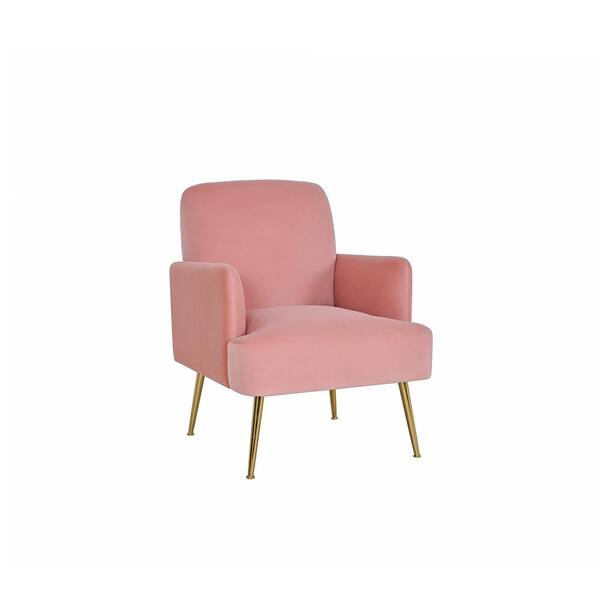 ARTFUL LIVING DESIGN Yaiza Pink Armchair with Metal Legs KNM183PINK The Home Depot