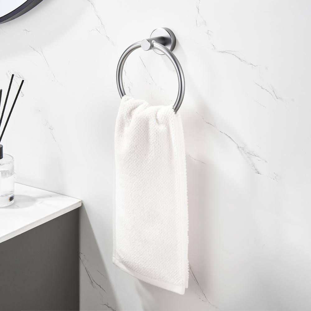 Matte Gold Circular Wall Mounted Aluminum Towel Ring