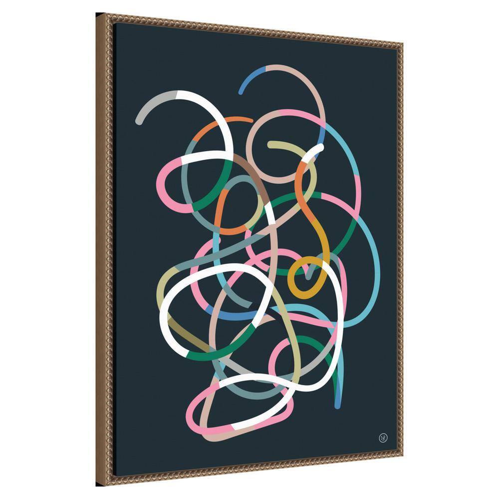 Dan Hobday Abstract Multicolor Beaded Framed Canvas Wall Art