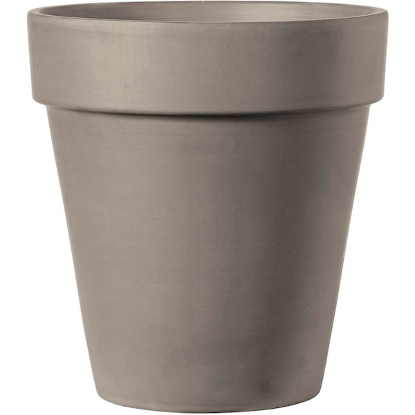 Deroma Tall Standard Pot Graphite 11.8 in. x 11.8 in. x 13.20 in. 14.4 qt. Clay Decorative Pot