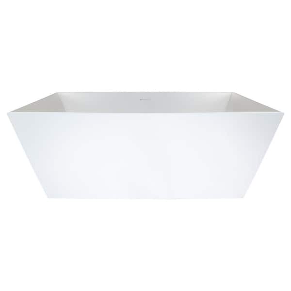 Bellevue 60 in. Solid Surface Flatbottom Whirlpool and Air Bath Bathtub in White